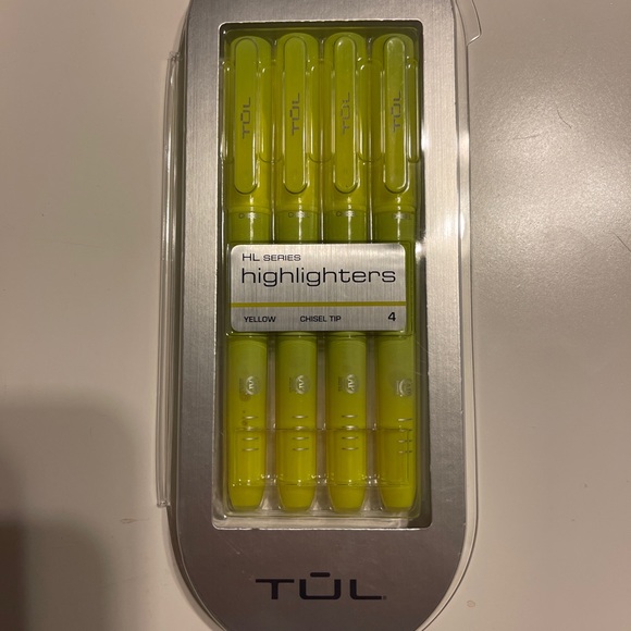 NWT 4pk TUL yellow highlighters - Picture 1 of 6